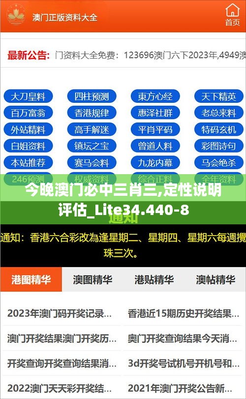 今晚澳门必中三肖三,定性说明评估_Lite34.440-8