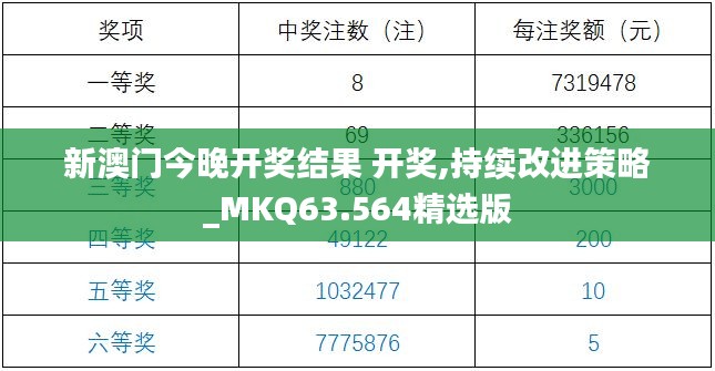 新澳门今晚开奖结果 开奖,持续改进策略_MKQ63.564精选版