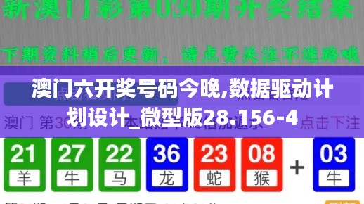 澳门六开奖号码今晚,数据驱动计划设计_微型版28.156-4