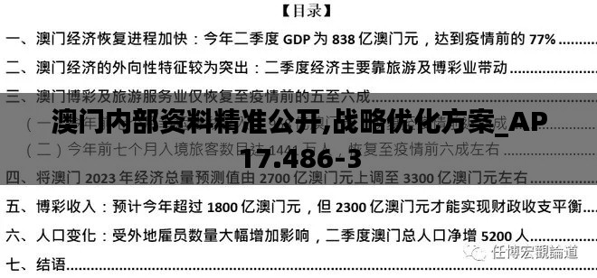 澳门内部资料精准公开,战略优化方案_AP17.486-3