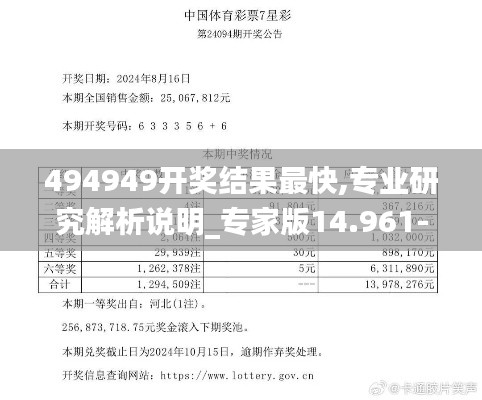 494949开奖结果最快,专业研究解析说明_专家版14.961-7