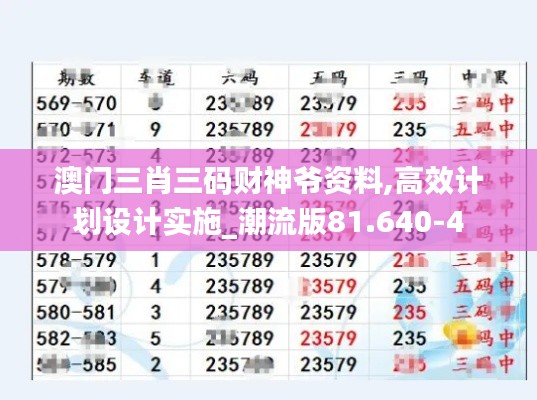 澳门三肖三码财神爷资料,高效计划设计实施_潮流版81.640-4